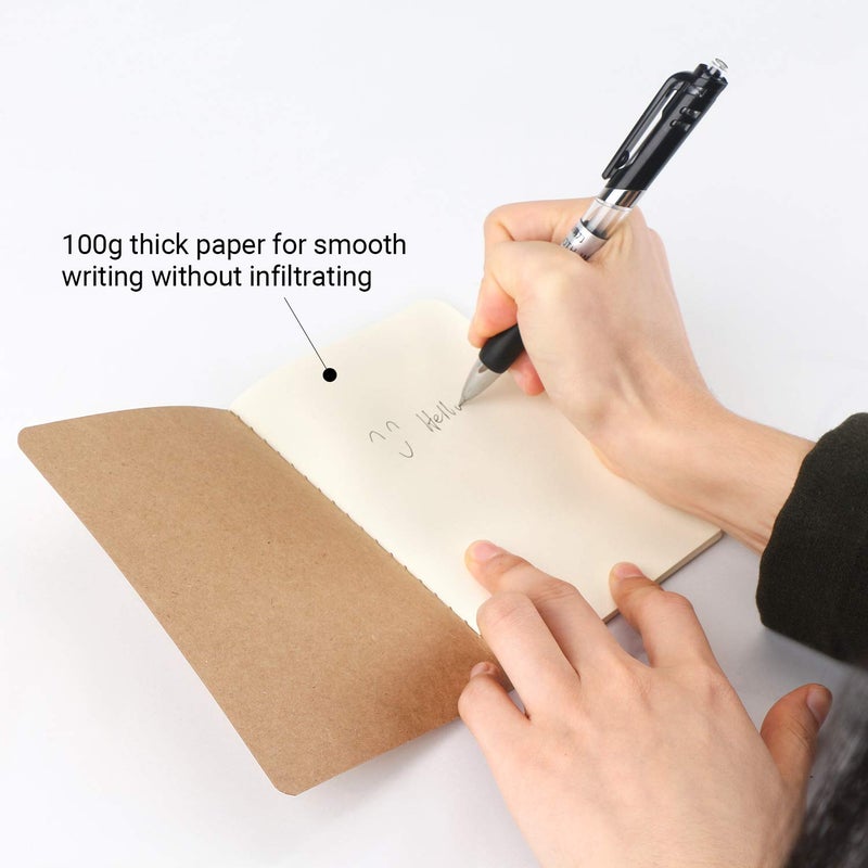 EUSOAR Blank Memo Scratch Pads, 24 Pack A6 3.9"" x 5.5"" 60 Pages Softcover Kraft Notebook, Mini Notebook Unlined, Travel Journal Notepad Set Bulk, Office Writing Diary, Subject Notebooks - Image 3